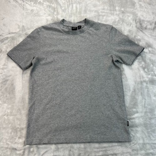 Hugo Boss Hemd Herren M grau T-Shirt Wabenstruktur