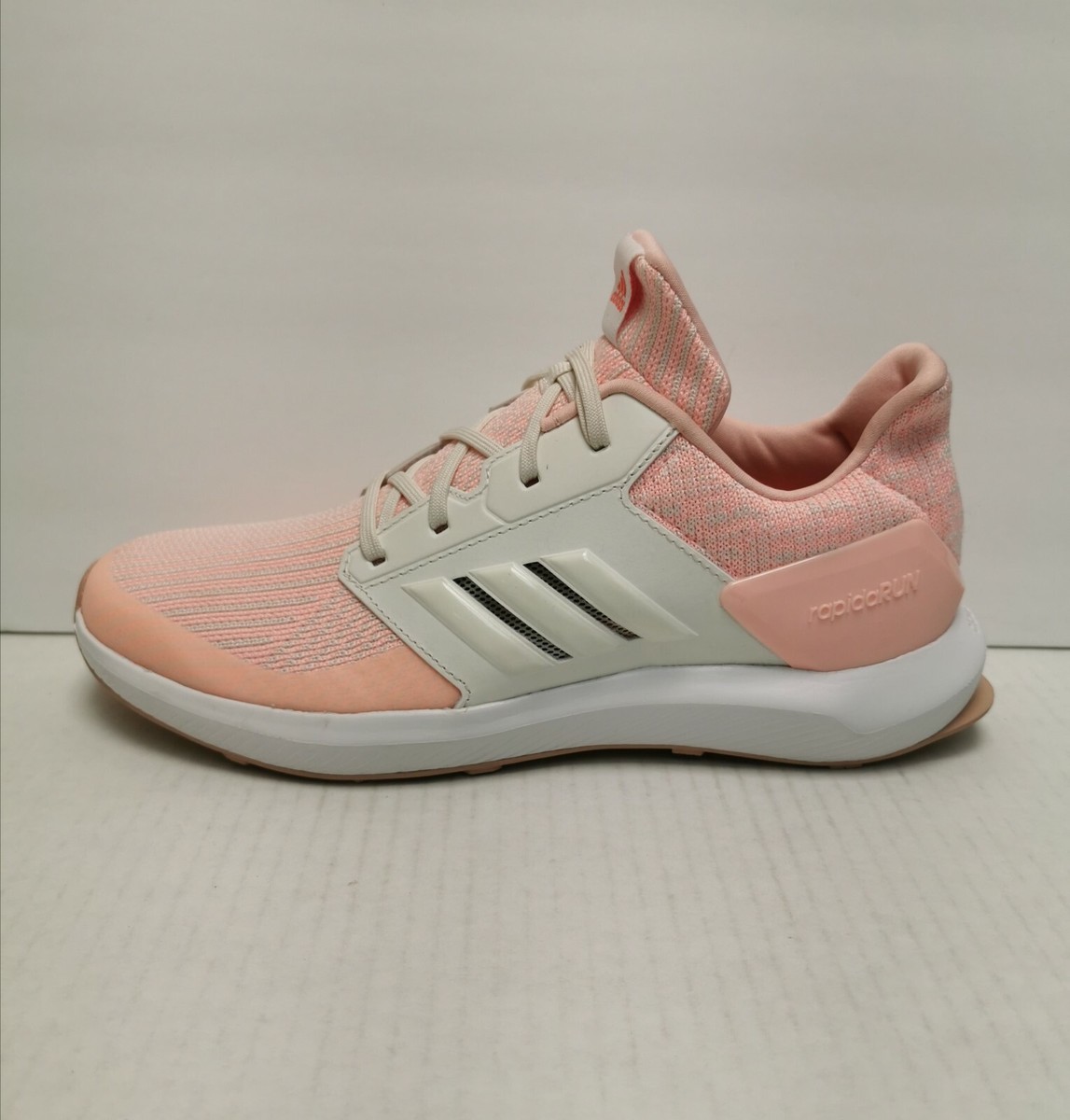 Adidas Women's RapidaRun Knit Peach White Running Shoes [AH2616