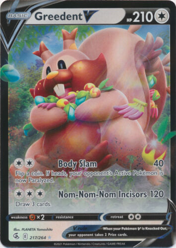 Greedent V - 217/264 Ultra Rare Fusion Strike NM Pokemon TCG