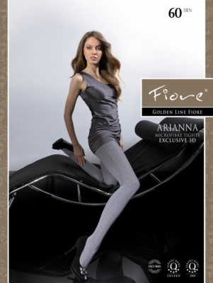 Super SeXy Fiore Strumpfhose mit tollem Muster - Grey - Größe 3 = M - 60 DEN 
