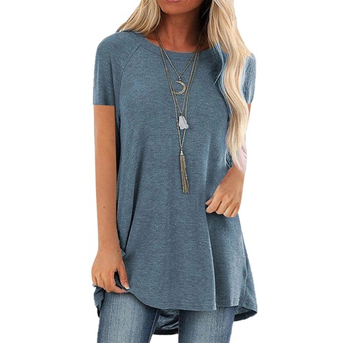 Women Baggy Plus Size Loose Short Sleeve Ladies Crew Neck Top T-shirt Blouse Tee - Picture 25 of 39