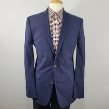 Bar III Men's Sport Coat Blazer Two Button Navy Striped Seersucker Slim Fit 40L