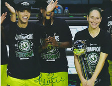 ALYSHA CLARK Signed 8.5 x 11 Photo WNBA Basketball SEATTLE STORM Champs FreeShip