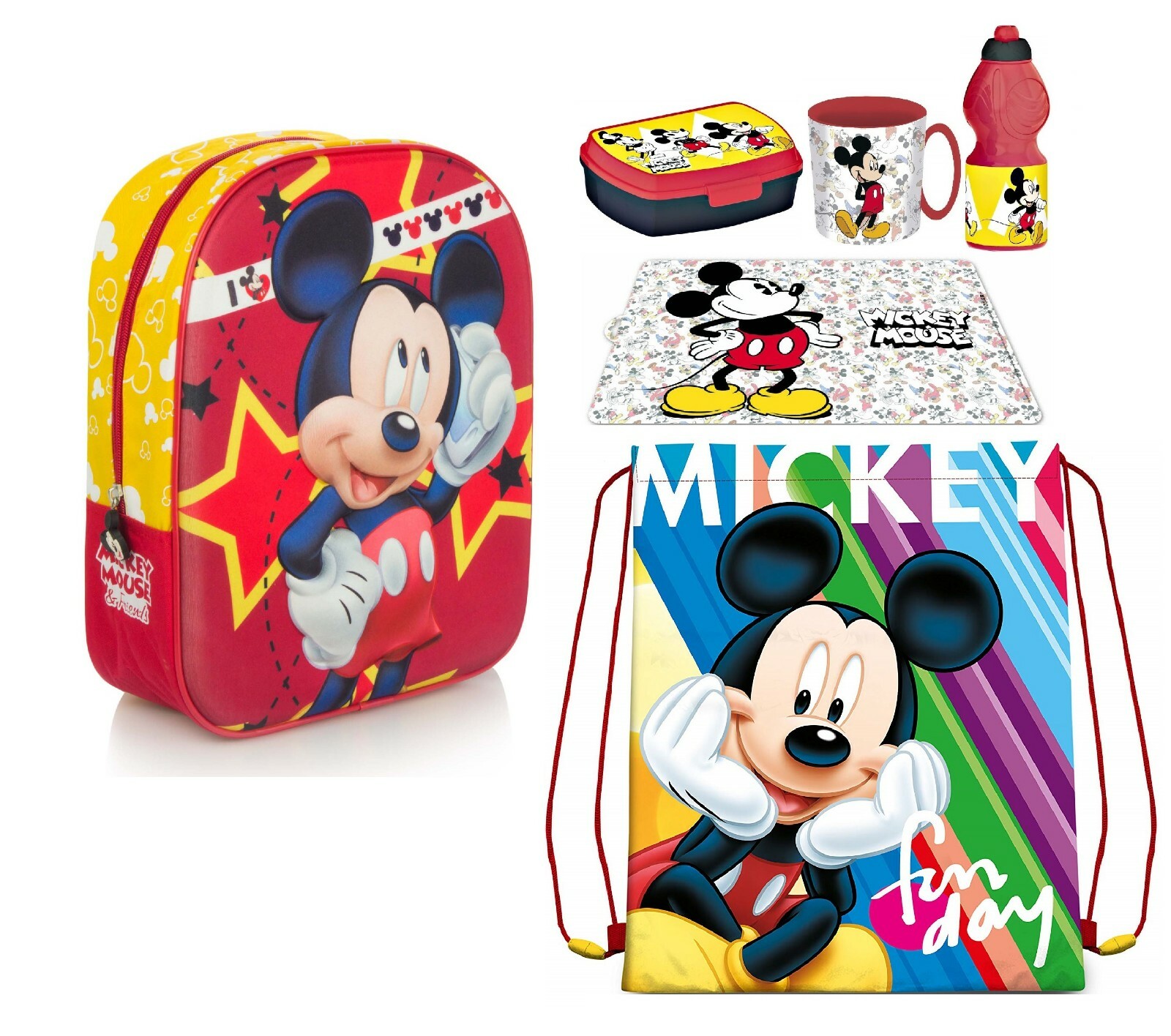 PONY Mickey Mo Topolino Stars Disney Zainetto Zaino in 3D set Scuola asilo 6pezzi