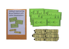 Teacher Made Math Center Practice Add Subtract Mixed Numbers Unlike Denominators