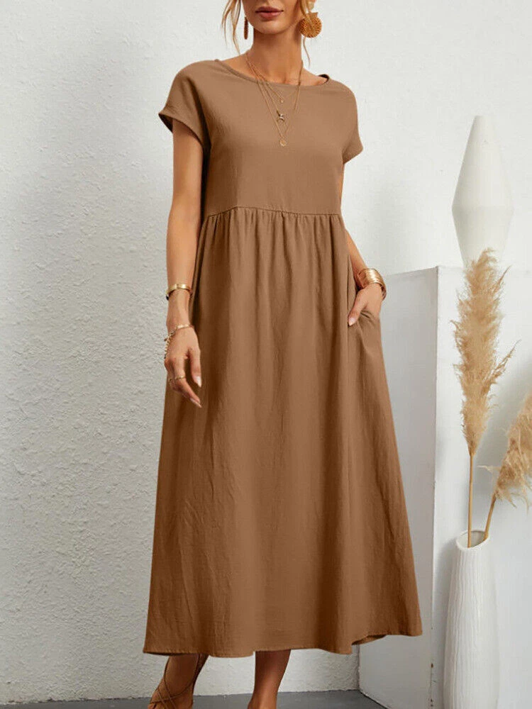 Womens pocket loose dress top