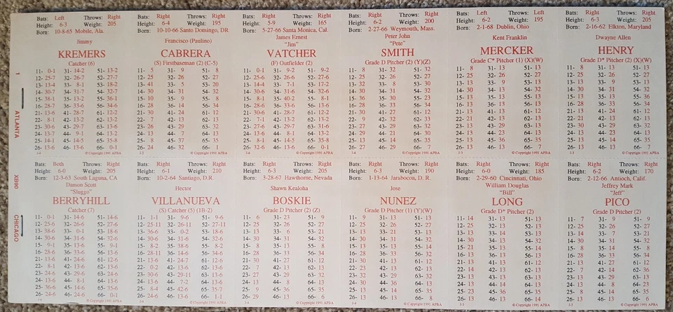 APBA Baseball 1990 Season Card Set with Mint XB Cards - Image 3 of 4