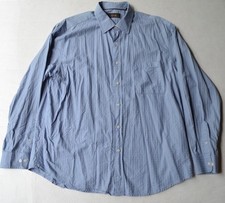 Tasso Elba Men's Long Sleeve Button Front Blue Dress 100 Cotton Shirt Size XL