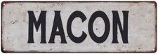 MACON Vintage Look Rustic Metal Sign City State 106180041018