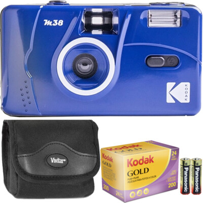 Kodak M38 35mm Film Camera (Classic Blue) with GOLD 200 Color