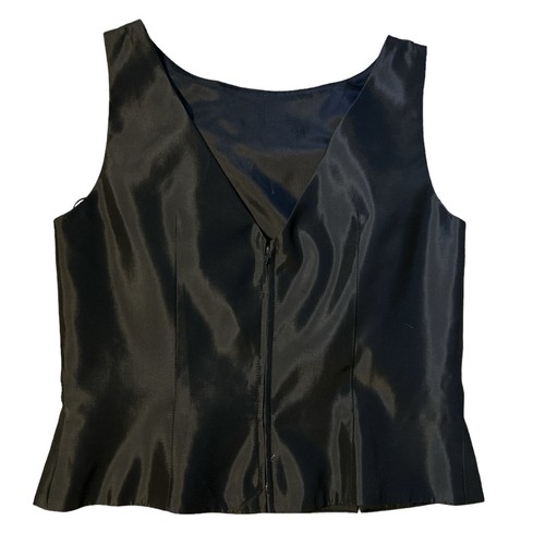 NWT JS COLLECTIONS BLACK TAFFETA LINED SHELL SIZE 10 SMRP $78 - Picture 9 of 10