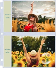 30 Pack 5X7" Photo Album Refill Pages for 3 Ring Binder,Ultra-Clear Photo Sleeve