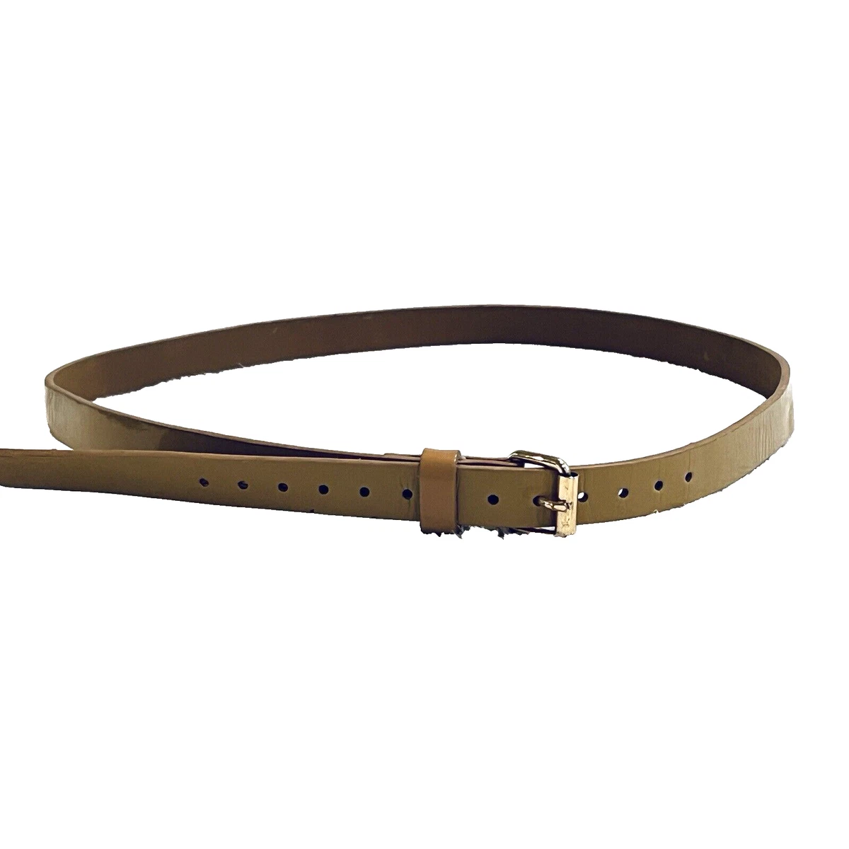 Lejon | Women | Chestnut Handcrafted Patent Leather Skinny Belt | Size Small Women main image 4