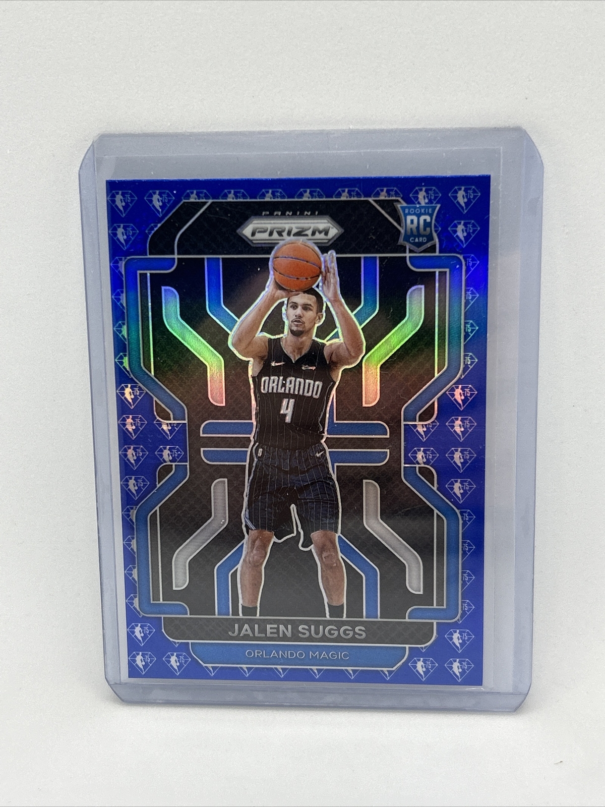 2021-22 Prizm Jalen Suggs Blue NBA 75th Diamond Prizm Rookie Card RC #314 Magic