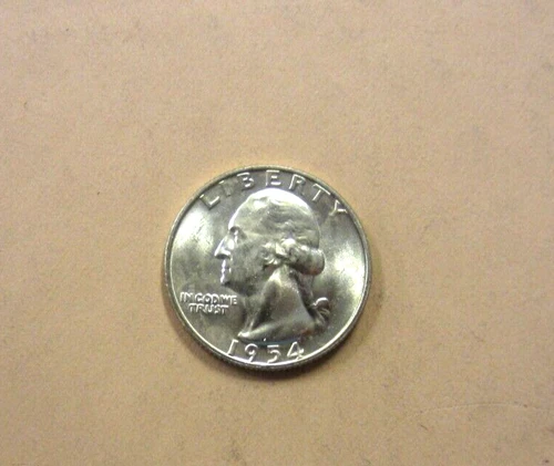 1954 D  Washington Quarter ~ Gem BU ~ BRIGHT ~ 1 Coin.  FREE SHIPPING