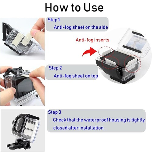 Portable 12x No Fog Anti-fog Inserts for GoPro Hero7/6/5/3+/4 Camera Accessories - Picture 7 of 7