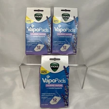 ( 3 PACK ) Vicks - VapoPads CALMING VAPORS Lavender - 12 Scent Pads  FAMILY PACK