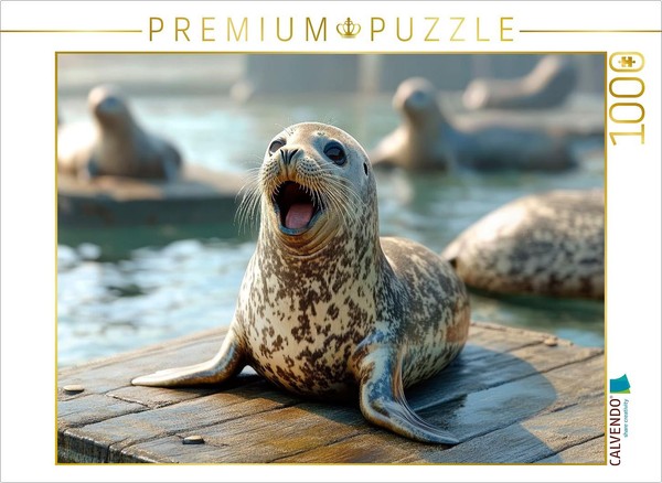 Calvendo Puzzle The Seals' Cheerful Call | 1000 Pieces, Finished Size 25.2 × 18.-image