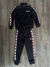 Hurley 2 Two Piece Track Warm Up Suit Jacket Pants Black Red White Boys 5
