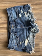 Express Jeans Distressed Raw Hem Denim Shorts Size 4