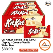 CN KitKat Vanilla 1.5oz | 24CT Display – Creamy Vanilla Wafer Bars