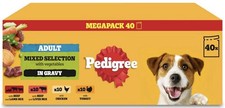 Pedigree Adult Dog Wet Food Pouches Mixed Selection in Gravy 40x100g 4.37 per kilo