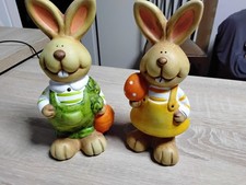 Osterhasen - Pärchen (2 Figuren) 18 cm hoch, gebraucht