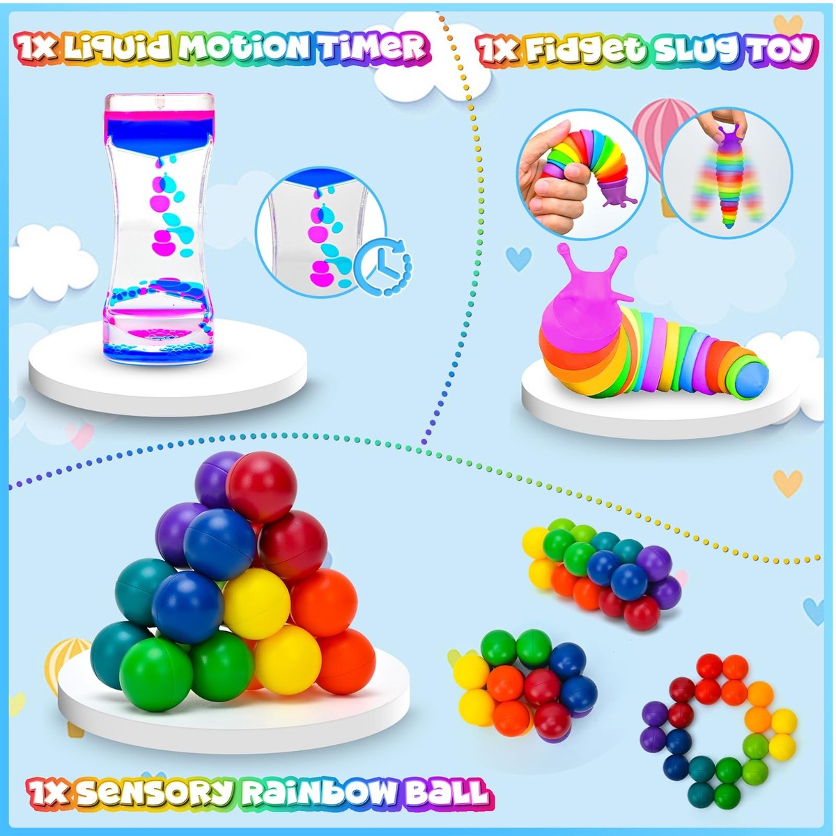 12 Anneaux Fidget Sensoriels – Silencieux – Lavables – Stress / ADHD – Enfants Adultes – Cofvetia