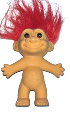 Vintage Russ Troll Doll, Red Hair, Brown Eyes