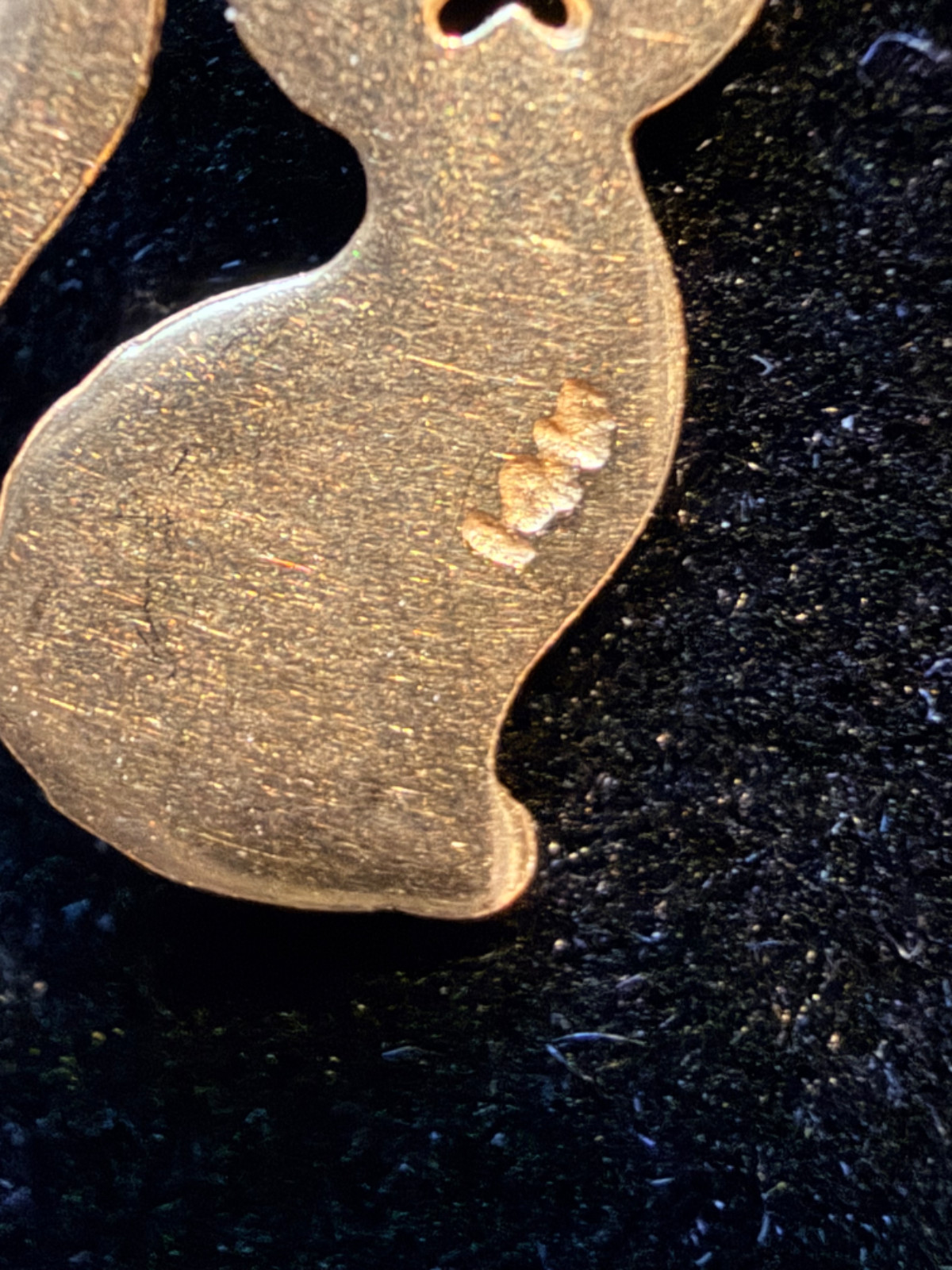 Cat Charm, Solid 14K Yellow Gold - image 4