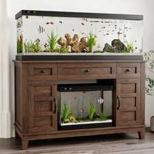 55 Gallon Fish Tank Stand, Aquarium Stand with Power Outlet, 1400LBS Heavy Duty