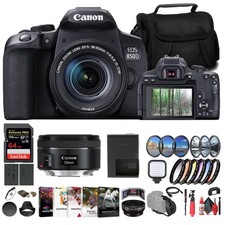 Canon EOS 850D / Rebel T8i DSLR Camera W/ 18-135mm Lens + 64GB Card + More