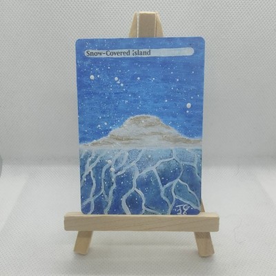 Snow-covered Island | handmade altered Artwork | Magic the Gathering