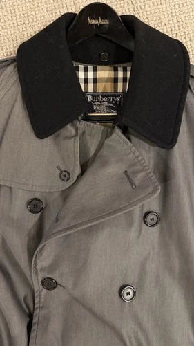 Burberry London Men's Canvas Trench Coat | Made in England | Gray | Size 52 - product listing photo