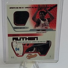 Fleer 2002-03 Authentix Eddy Curry Game-Worn Jersey Ripped Memorabilia Bulls NBA