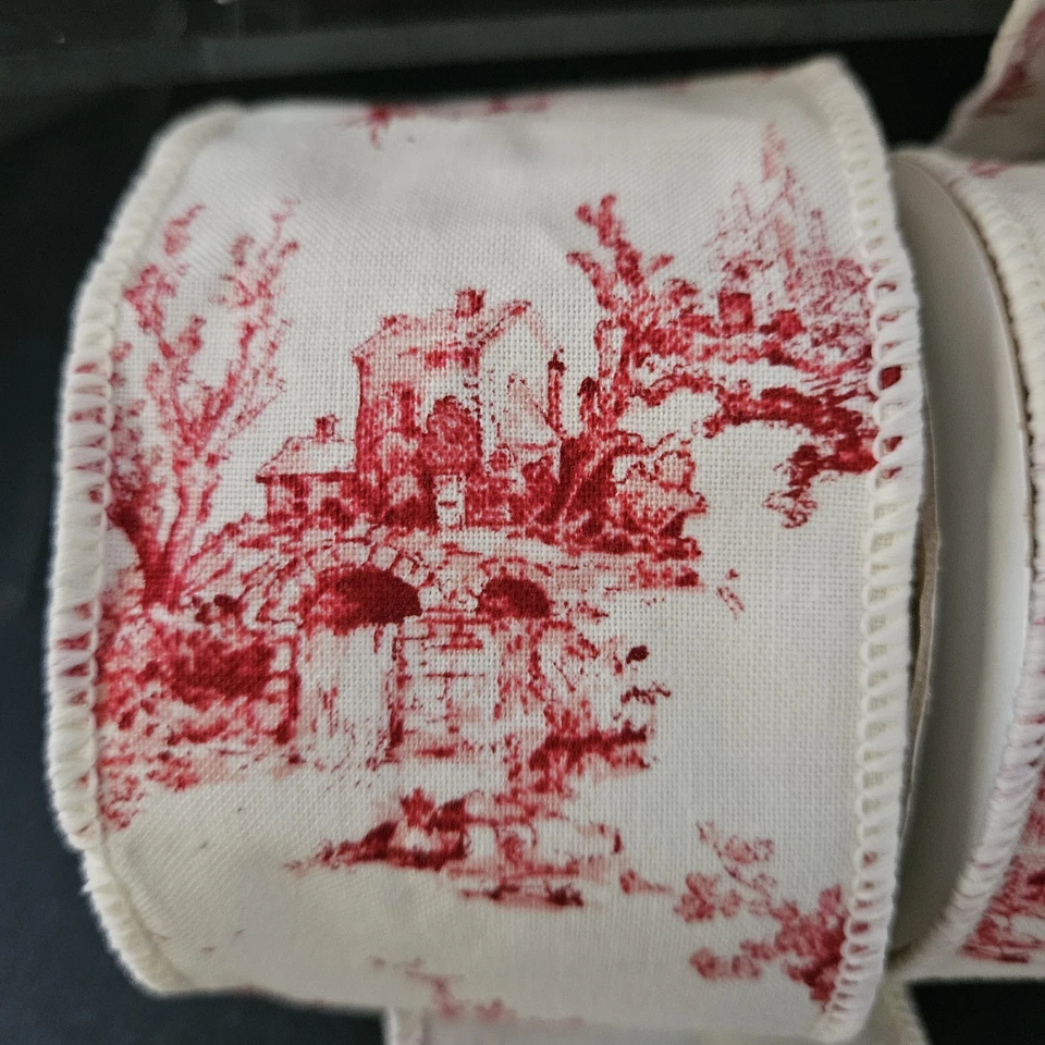 Cinta de algodón con cable Toile rojo lote de 4 Foto 4 de 4