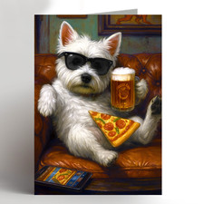 West Highland White Terrier greeting card, birthday westie  pet dog 