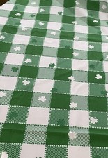 St Patrick s Day Rectangular Tablecloth 58 X 116 Shamrock Green/White NEW