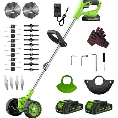 Akku Heckenschere, 3-in-1 Gartenschneider, Lithium Ion, 800W, mit 2 Batterien