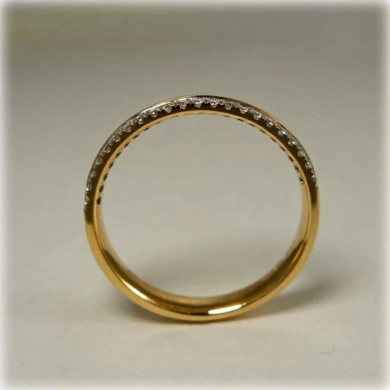 Lab-Created Round Cut 1.20 Ct Diamond Wedding Band Ring 14K Yellow Gold Finish - Image 3 of 4