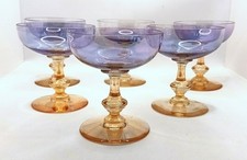 6 coppe champagne antiche SAINT LOUIS vetro soffiato calici bicchieri fine 800