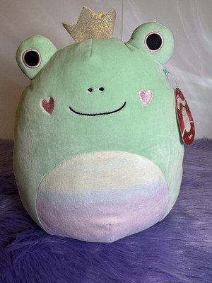 NWT Squishmallow 11'' Fenra the Frog King Heart  Plush Pillow Stuffed Animal NWT