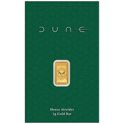 Perth Mint Goldbarren Dune TM   Atreides  1 Gramm 99.99 Gold Blister + Cover