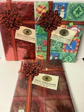 Vintage NOS Sultan’s Linens Vinyl Tablecloth Lot of 3 Christmas Themed 52x70