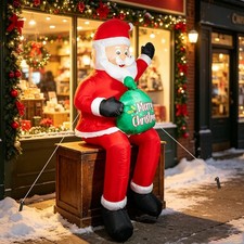 5.6Ft Christmas Inflatable Santa Claus With LED Light Blow Up Outdoor Yard Decor