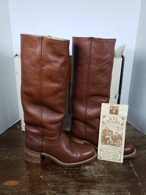 FRYE Campus Leather Boots NEW Women 9 Tan Brown Saddle Square Toe 1982  Receipt