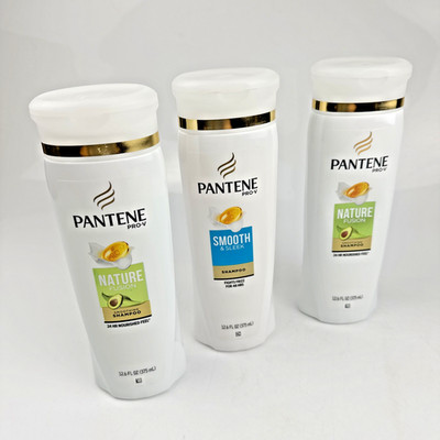3x Pantene Pro-V Nature Fusion Smoothing Shampoo w/Avocado Oil, Smooth & Sleek