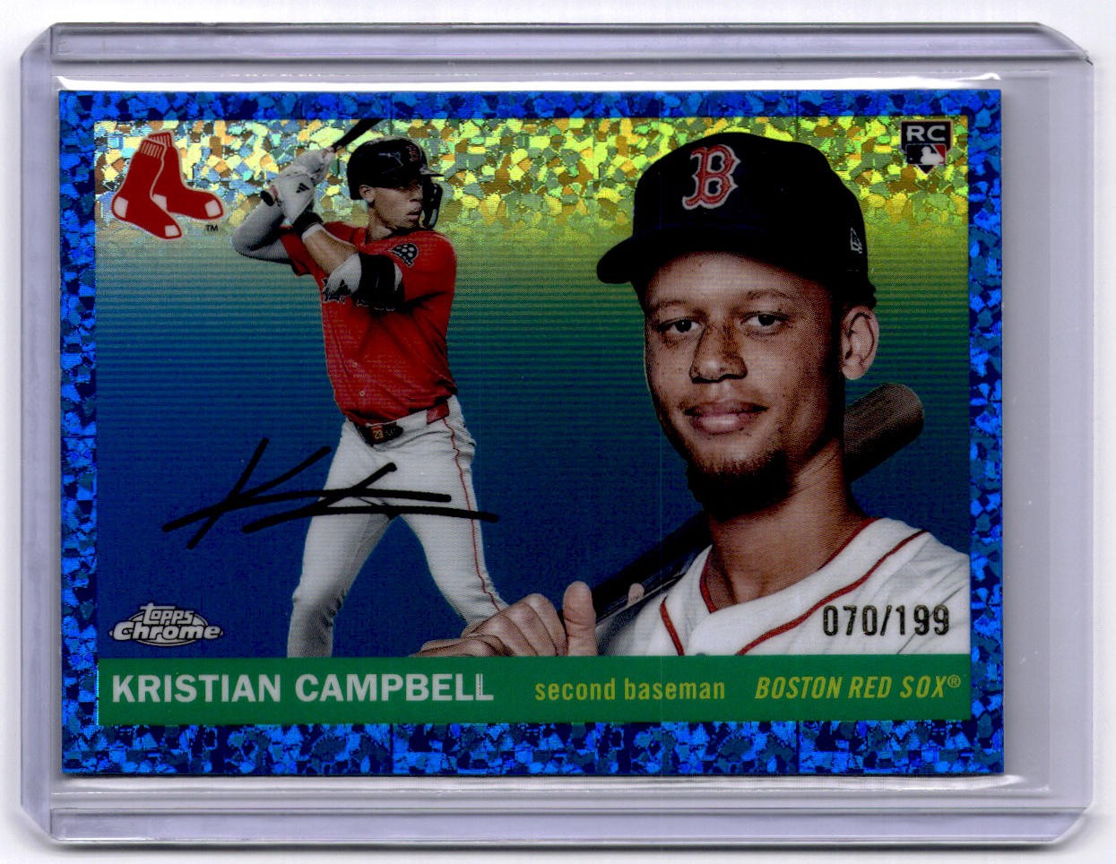 2025 Topps Chrome Platinum #318 Kristian Campbell Blue Mini-Diamond /199