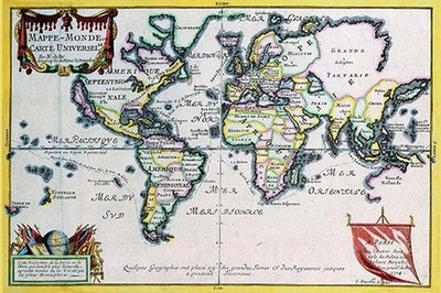Mappe-Monde or Carte Universel Nicolas De Fer Poster Print