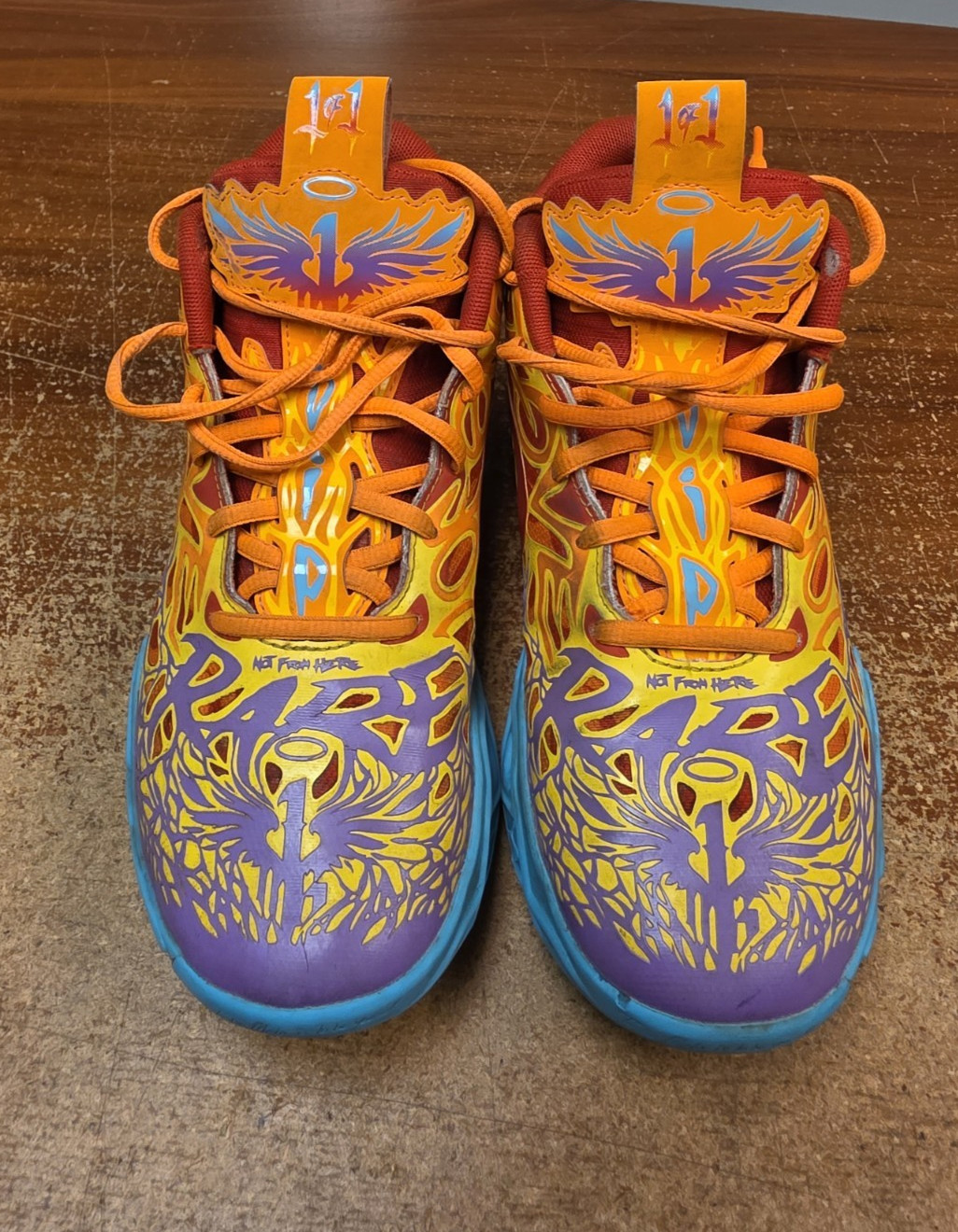 Puma Boys Size 5 LaMelo Ball Phoenix Red Orange Glow Purple 311314-01